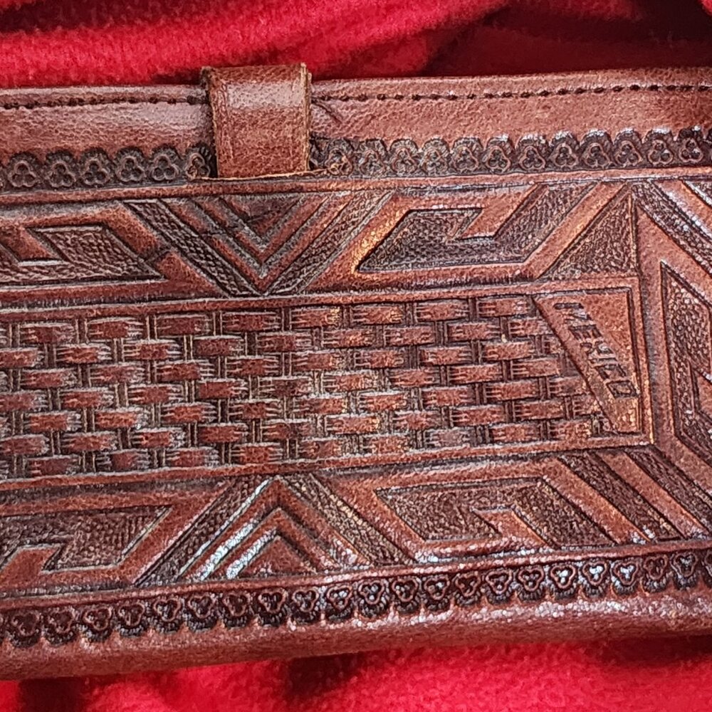 Genuine Handmade Hair-on-Hide Leather Hand Tooled from Mexico Picture Wallet - Picture 7 of 16